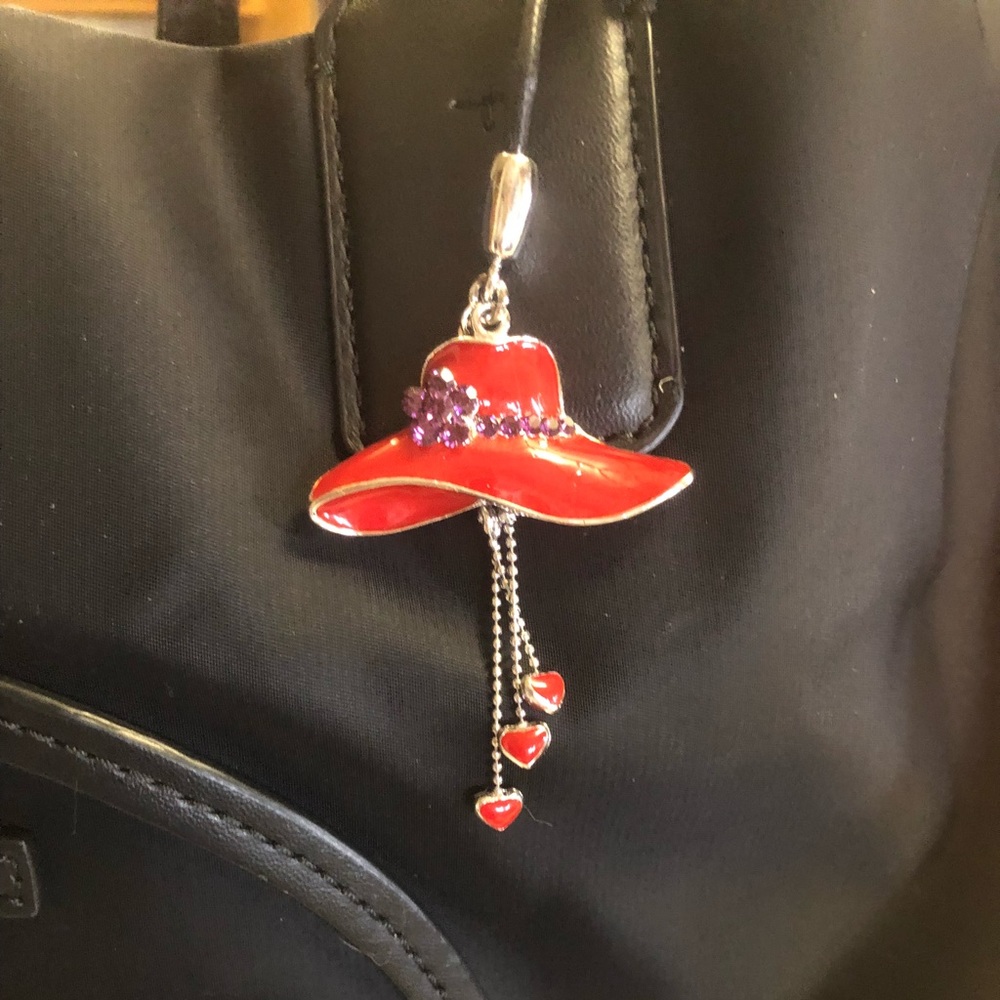 Darling Red Hat Society purse charm